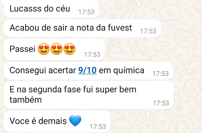 Aluna conta que passou na Fuvest e acertou 9 de 10 em química